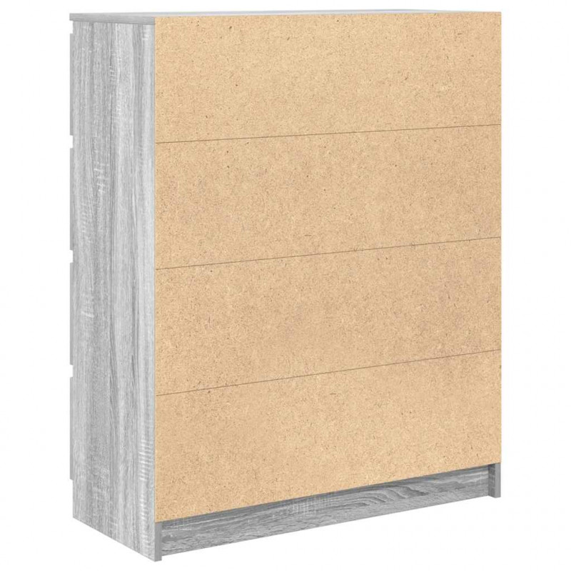 Komoda Szara Sonoma 80x35x99 cm Drewno klejone