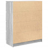Komoda Szara Sonoma 80x35x99 cm Drewno klejone