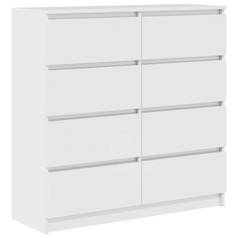 Komoda Biała 100x35x99 cm Drewno klejone