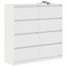 Komoda Biała 100x35x99 cm Drewno klejone