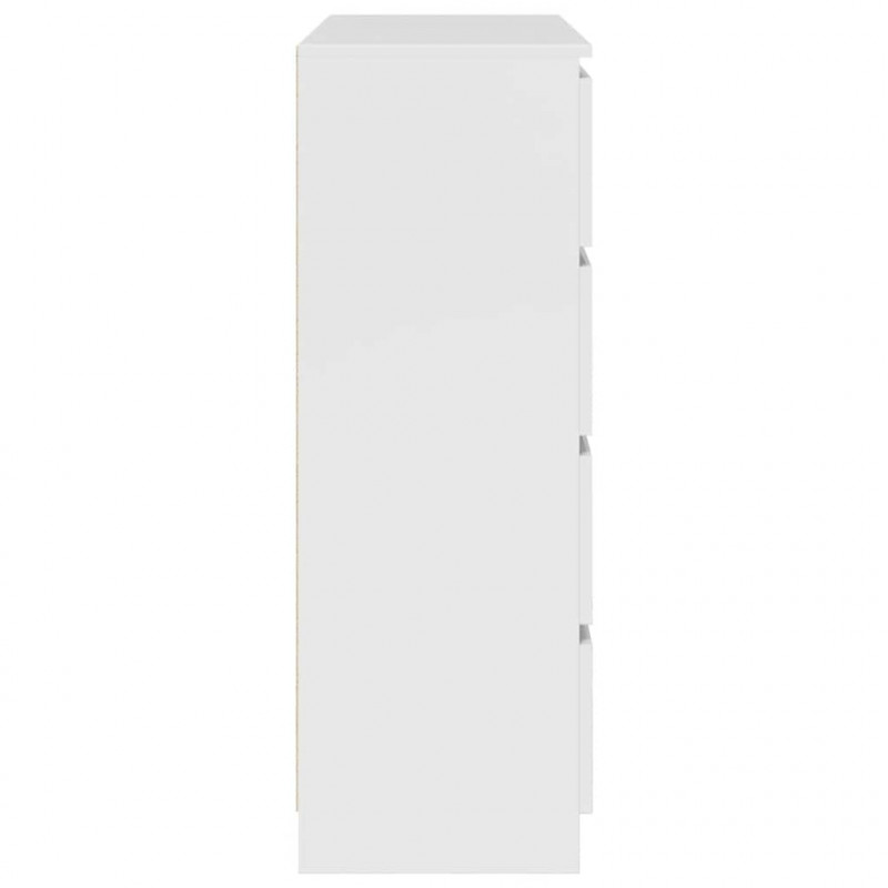 Komoda Biała 100x35x99 cm Drewno klejone