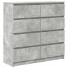 Komoda Betonowa Szara 100x35x99 cm Drewno klejone