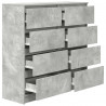 Komoda Betonowa Szara 100x35x99 cm Drewno klejone