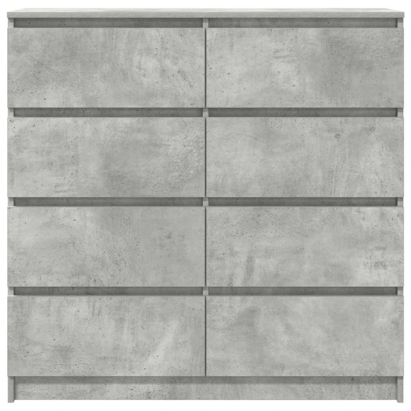 Komoda Betonowa Szara 100x35x99 cm Drewno klejone