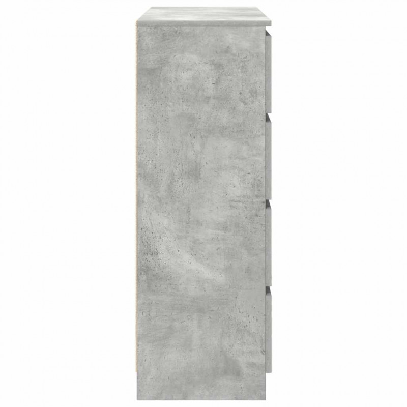 Komoda Betonowa Szara 100x35x99 cm Drewno klejone