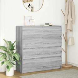 Komoda Szara Sonoma 100x35x99 cm Drewno klejone