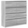 Komoda Szara Sonoma 100x35x99 cm Drewno klejone