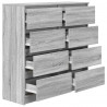 Komoda Szara Sonoma 100x35x99 cm Drewno klejone