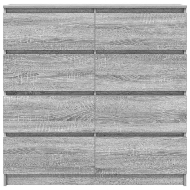 Komoda Szara Sonoma 100x35x99 cm Drewno klejone