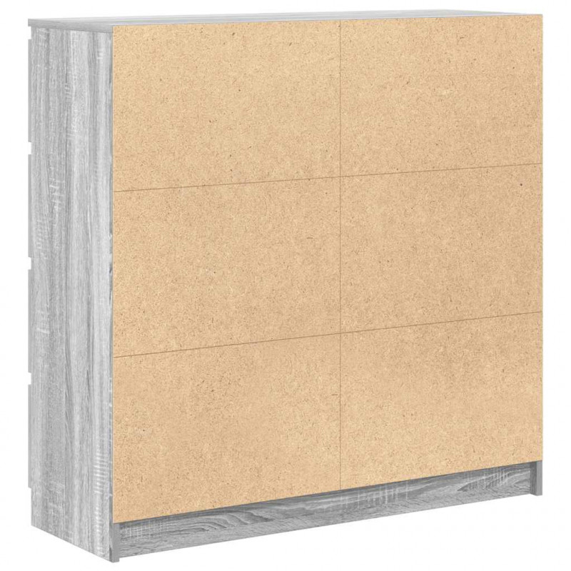Komoda Szara Sonoma 100x35x99 cm Drewno klejone