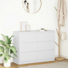 Komoda Biała 100x35x76 cm Drewno klejone