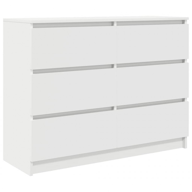 Komoda Biała 100x35x76 cm Drewno klejone