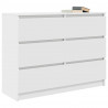 Komoda Biała 100x35x76 cm Drewno klejone