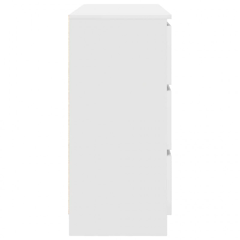 Komoda Biała 100x35x76 cm Drewno klejone