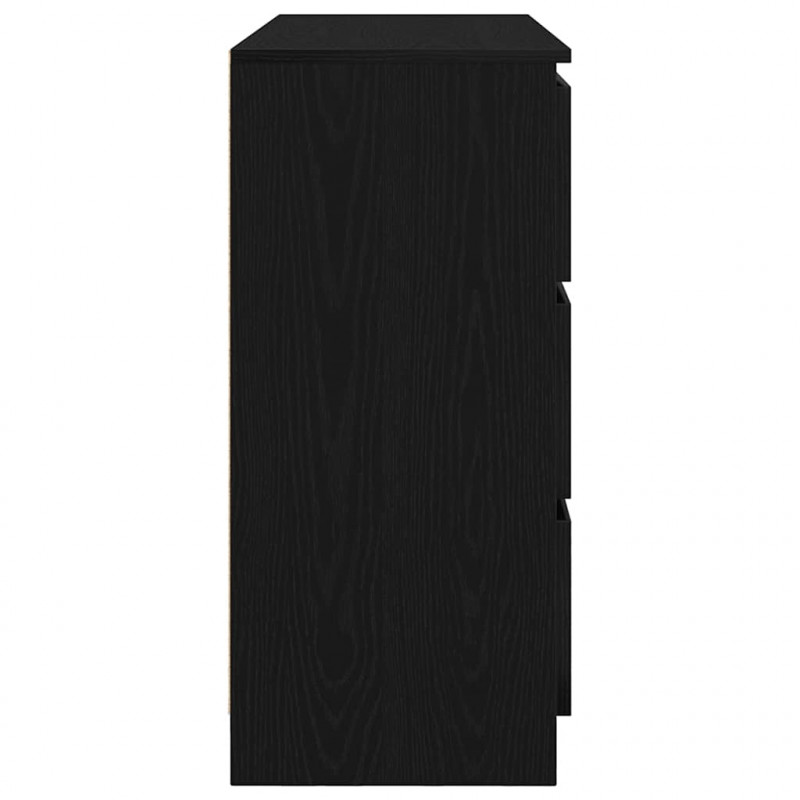 Komoda Czarny Dąb 100x35x76 cm Drewno klejone