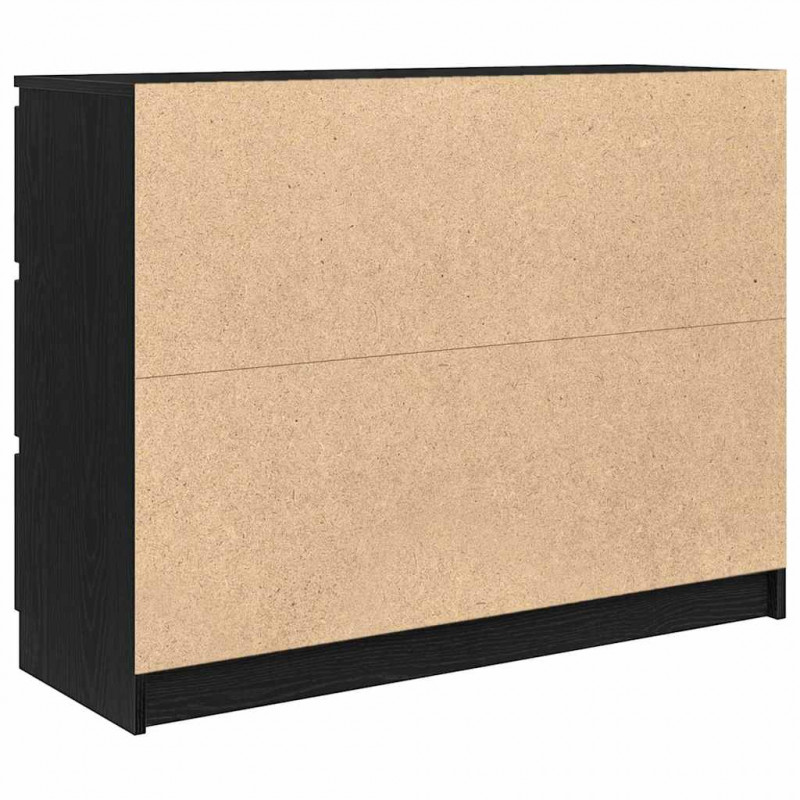 Komoda Czarny Dąb 100x35x76 cm Drewno klejone