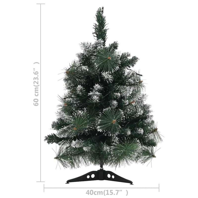Sztuczna choinka z lampkami i stojakiem, zielona, 60 cm, PVC