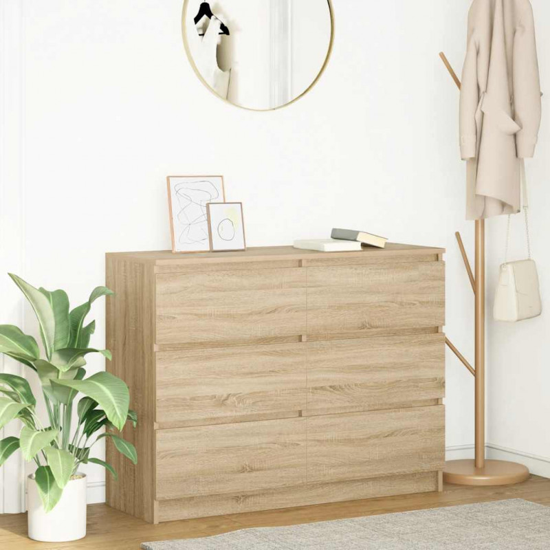 Komoda, dąb sonoma, 100x35x76 cm, materiał drewnopochodny