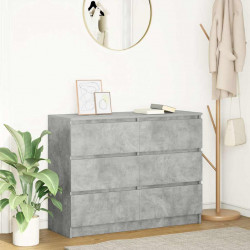 Komoda Betonowa Szara 100x35x76 cm Drewno klejone