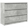 Komoda Betonowa Szara 100x35x76 cm Drewno klejone