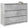Komoda Betonowa Szara 100x35x76 cm Drewno klejone