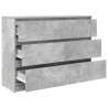 Komoda Betonowa Szara 100x35x76 cm Drewno klejone