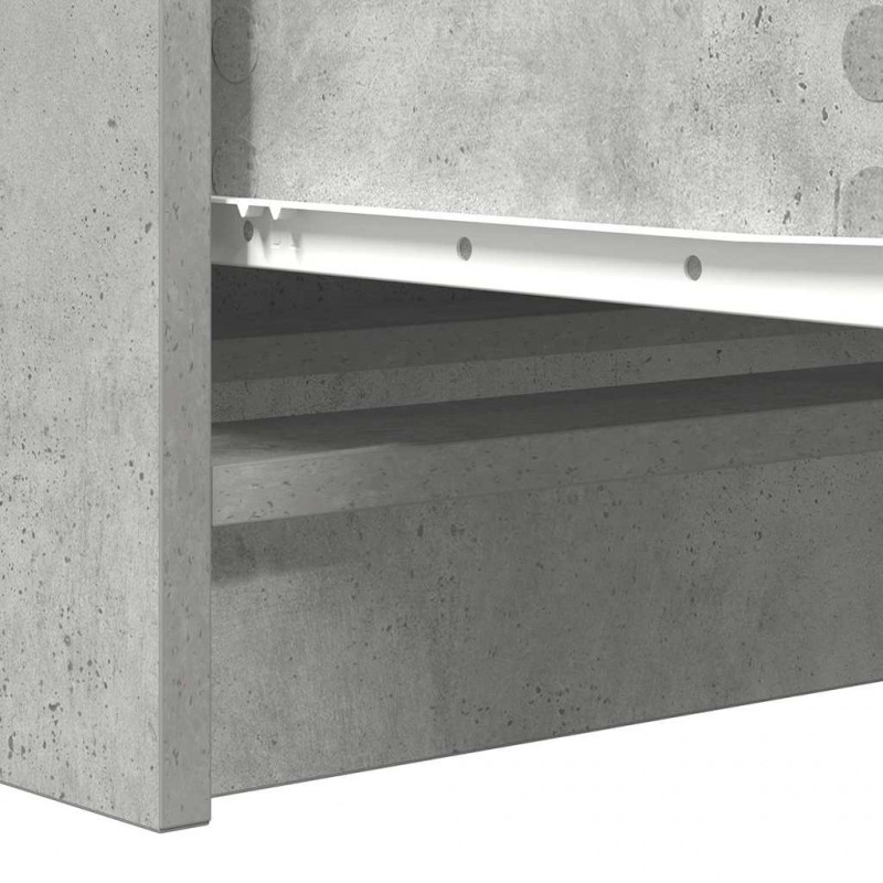 Komoda Betonowa Szara 100x35x76 cm Drewno klejone