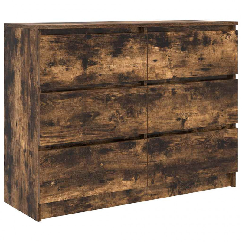 Komoda, przydymiony dąb, 100x35x76 cm, materiał drewnopochodny
