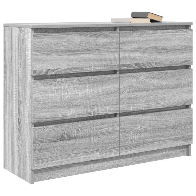 Komoda, szary dąb sonoma, 100x35x76 cm, materiał drewnopochodny
