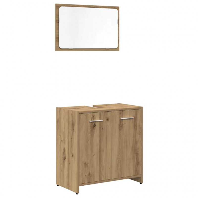 3-częściowy zestaw mebli łazienkowych, dąb artisan