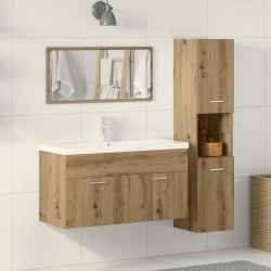 3-częściowy zestaw mebli łazienkowych, dąb artisan