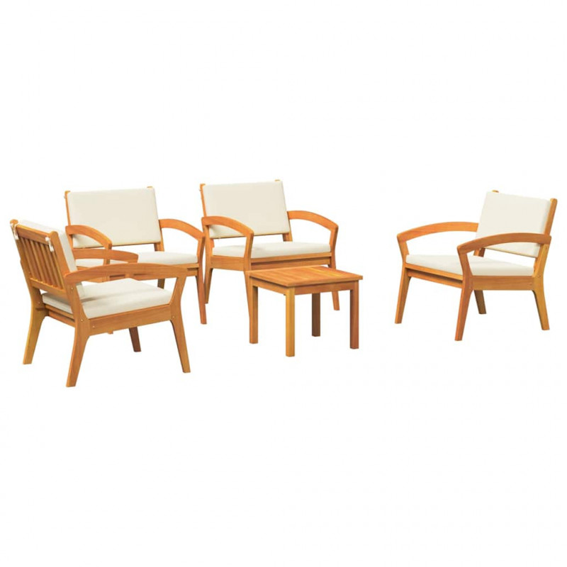 Zestaw bistro z poduszką 5 pcs Brązowy Poliester
