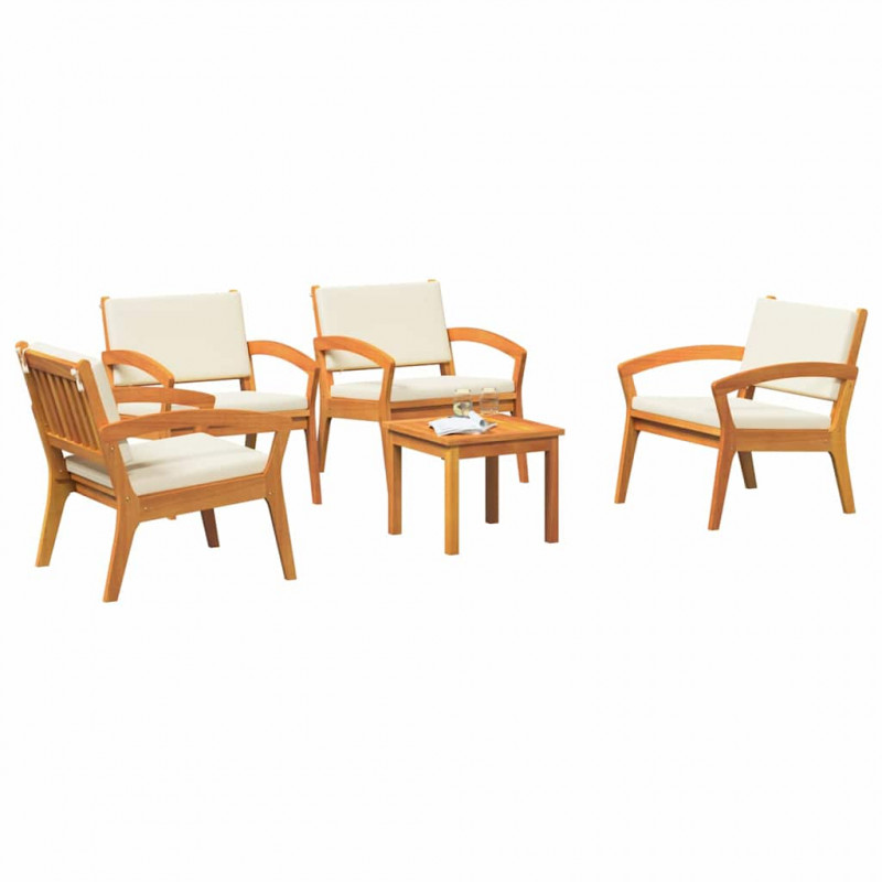 Zestaw bistro z poduszką 5 pcs Brązowy Poliester