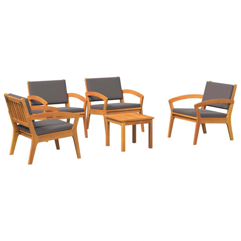 Zestaw bistro z poduszką 5 pcs Brązowy Poliester