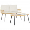 Zestaw do jadalni w ogrodzie 2 pcs Naturalny polirattan