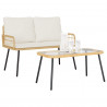 Zestaw do jadalni w ogrodzie 2 pcs Naturalny polirattan