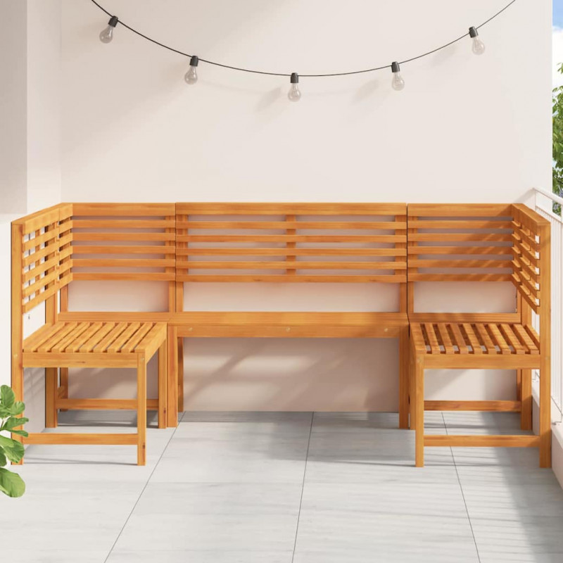 Zestaw Ławka Ogrodowa 5 pcs Brązowy Lite Drewno Akacji
