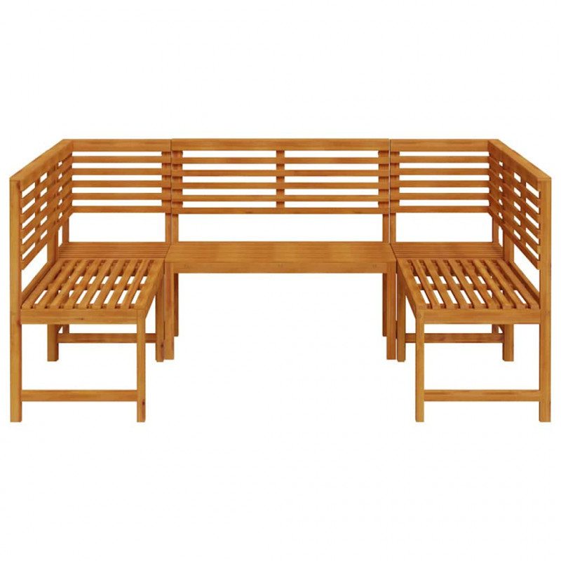 Zestaw Ławka Ogrodowa 5 pcs Brązowy Lite Drewno Akacji