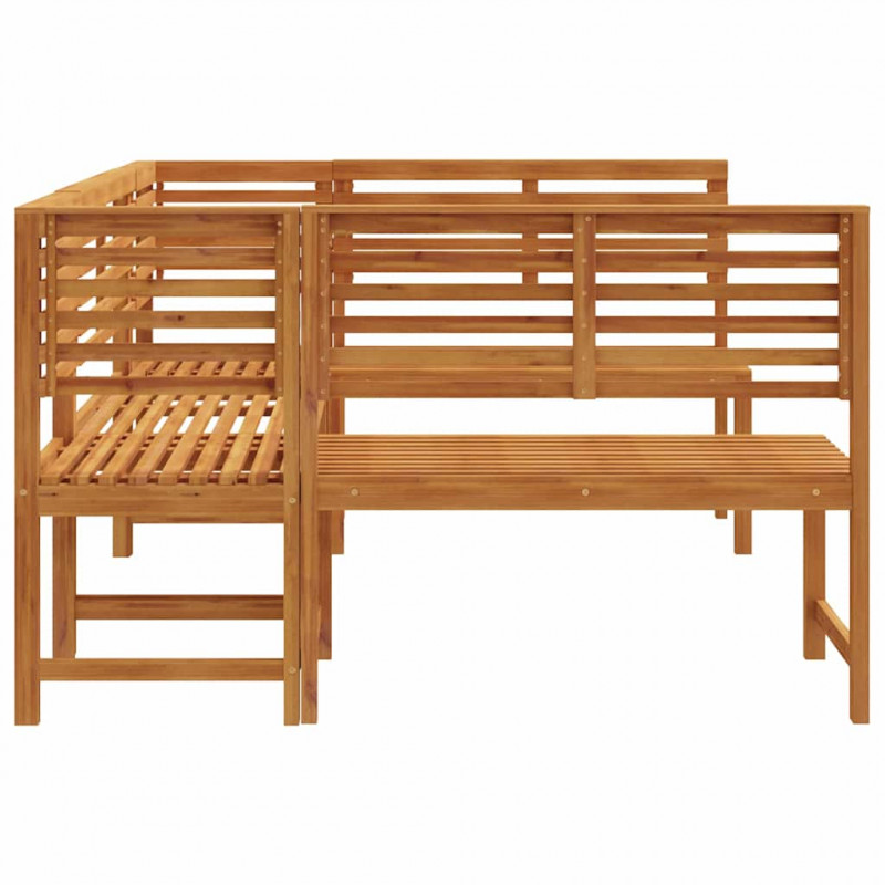 Zestaw Ławka Ogrodowa 5 pcs Brązowy Lite Drewno Akacji