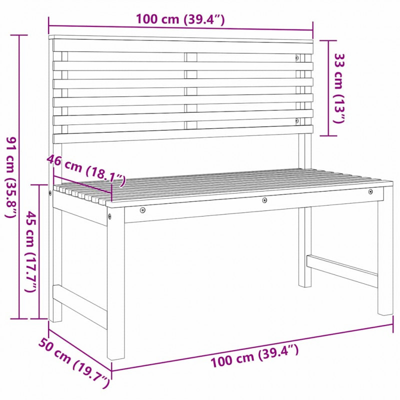 Zestaw Ławka Ogrodowa 5 pcs Brązowy Lite Drewno Akacji