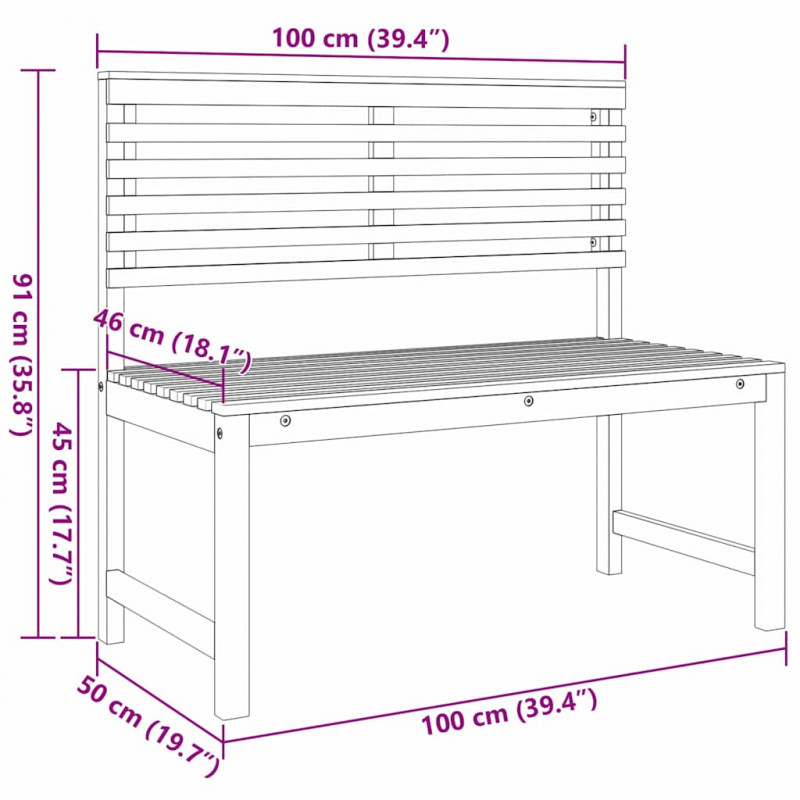 Zestaw Ławka Ogrodowa 3 pcs Brązowy Lite Drewno Akacji