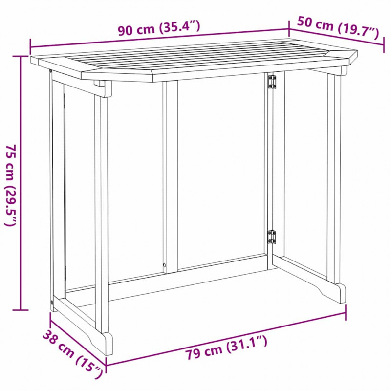 Zestaw Ławka Ogrodowa 3 pcs Brązowy Lite Drewno Akacji