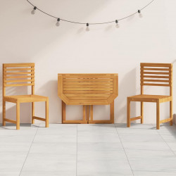 Zestaw Bistro Ogrodowego 3 pcs Brązowy Lite Drewno Akacji