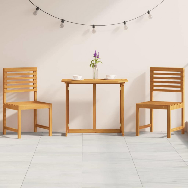 Zestaw Bistro Ogrodowego 3 pcs Brązowy Lite Drewno Akacji