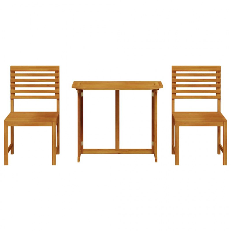 Zestaw Bistro Ogrodowego 3 pcs Brązowy Lite Drewno Akacji