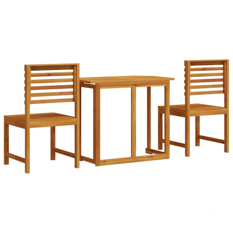 Zestaw Bistro Ogrodowego 3 pcs Brązowy Lite Drewno Akacji