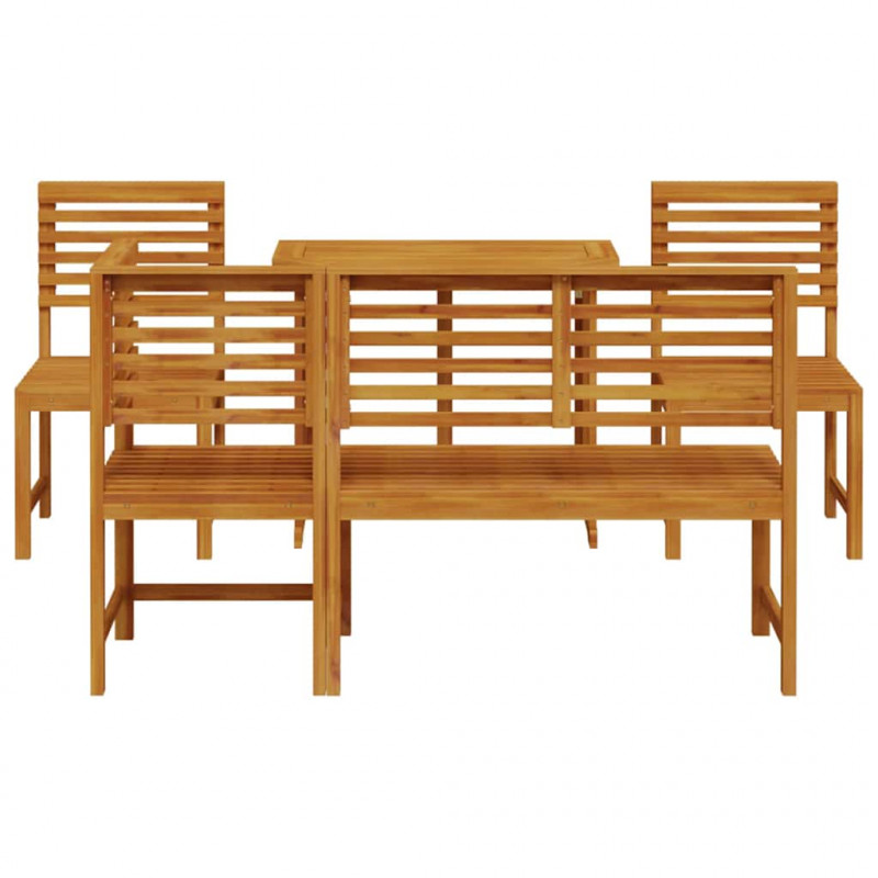Zestaw Bistro Ogrodowego 5 pcs Brązowy Lite Drewno Akacji