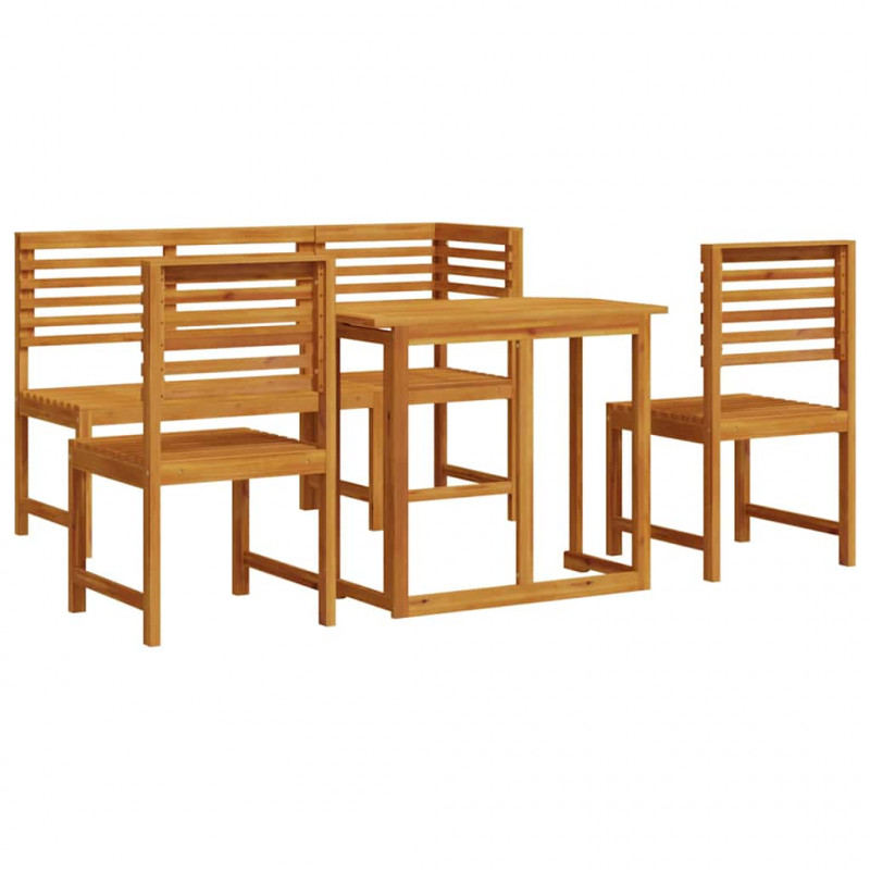 Zestaw Bistro Ogrodowego 5 pcs Brązowy Lite Drewno Akacji