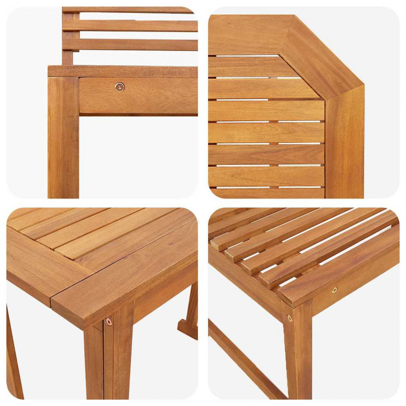 Zestaw Bistro Ogrodowego 5 pcs Brązowy Lite Drewno Akacji
