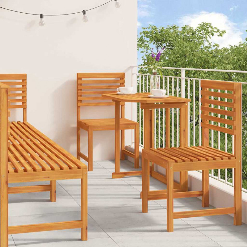 Zestaw Bistro Ogrodowego 6 pcs Brązowy Lite Drewno Akacji